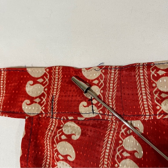 EARTHBOUND TRADING Co. Skirt 100% Silk Wrap Double Layers Reversible Multi-Color - Picture 10 of 12